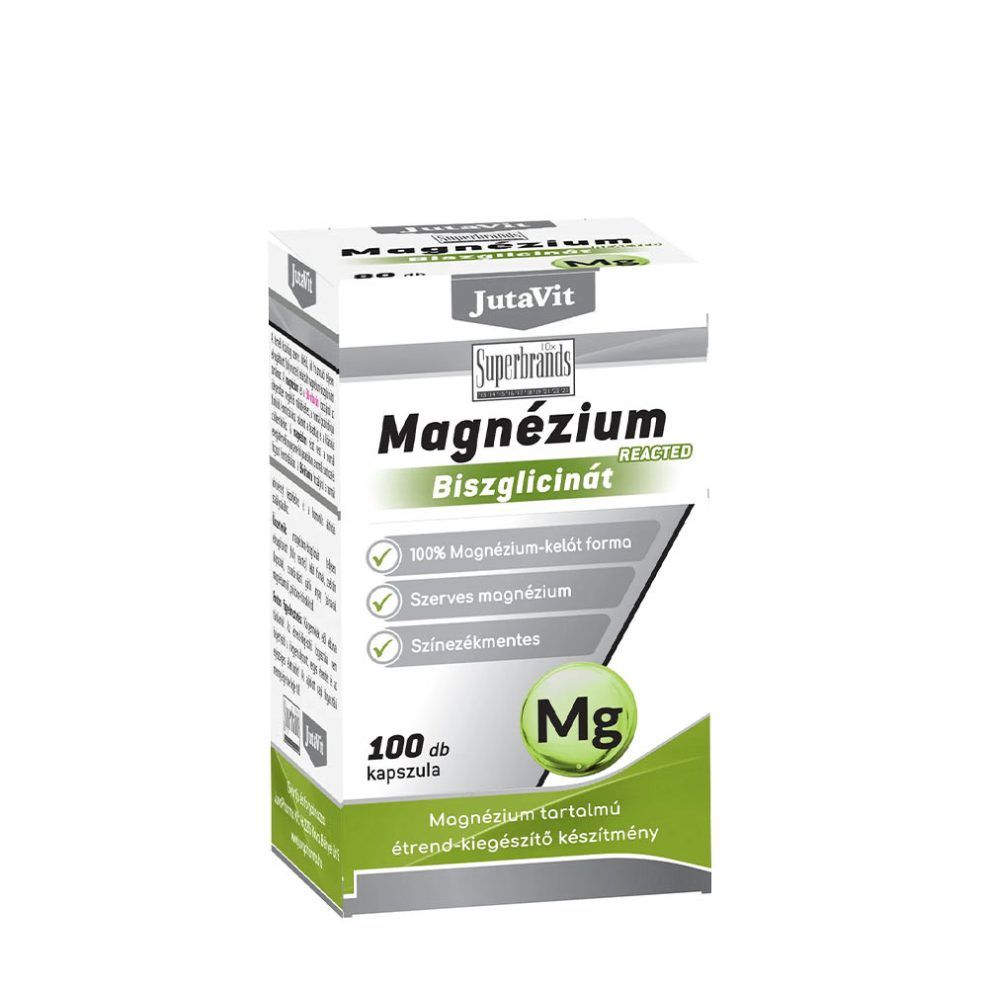 Magnézium-biszglicinát, JutaVit Magnesium Bisglycinate Reacted, 100 kapszula