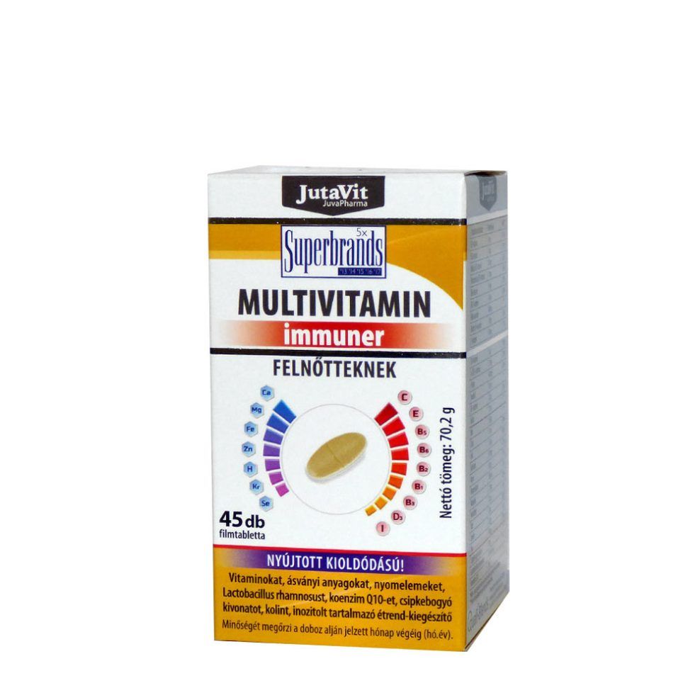 Felnőtt multivitamin, JutaVit Multivitamin Immuner tablets For Adults, 45 tabletta