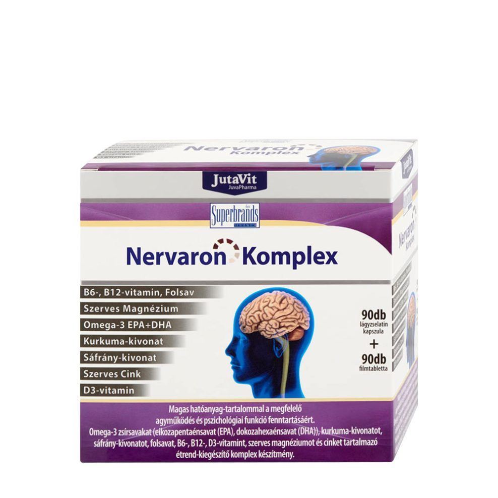 Idegrendszeri vitamin-komplex, JutaVit Nervaron Complex, 90 tabletta + 90 lágykapszula