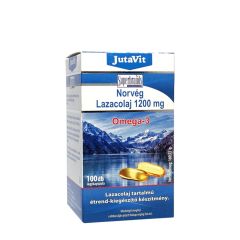Norvég lazacolaj 1200 mg, JutaVit Norwegian Omega-3 Salmon Oil 1200 mg softgel, 100 lágykapszula