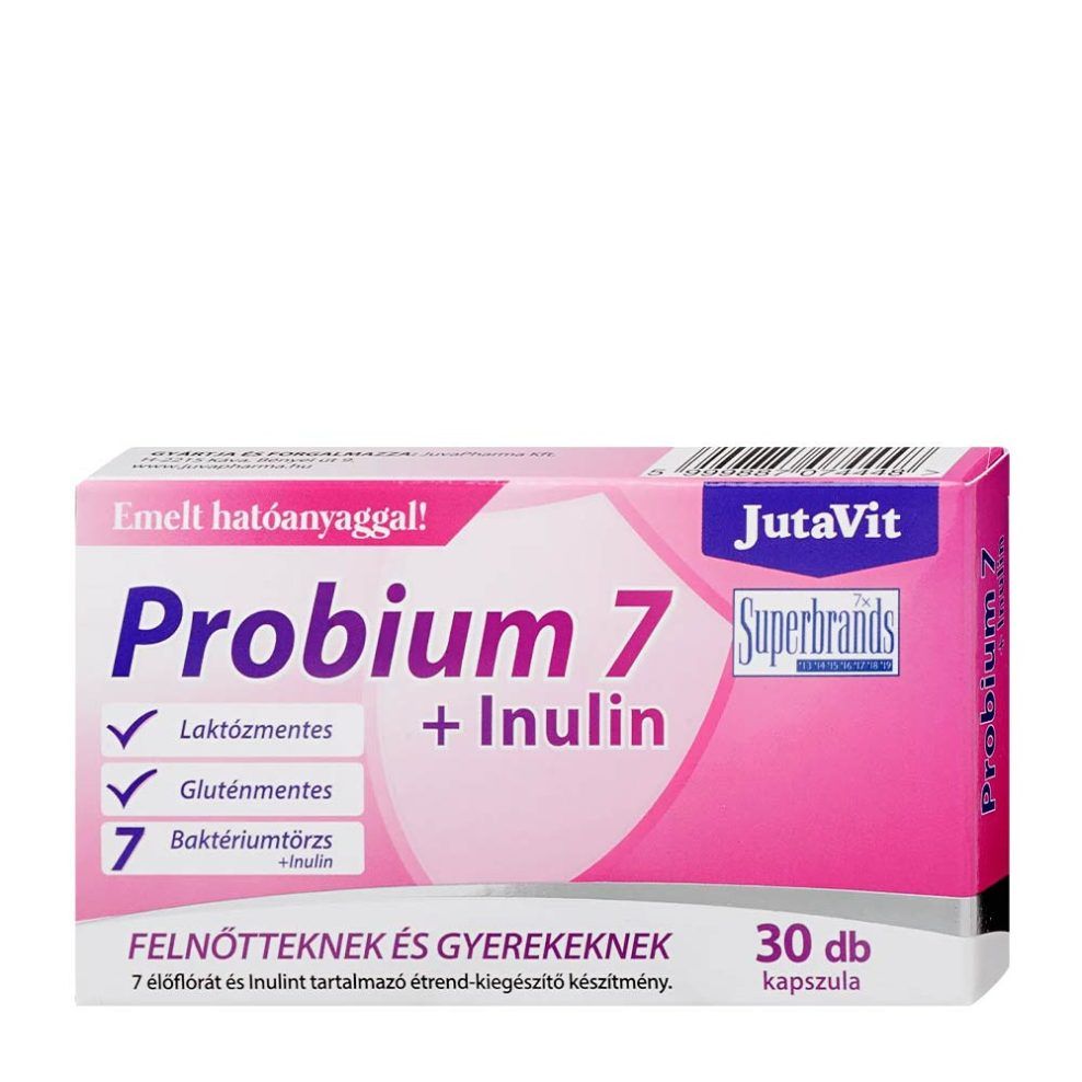 Probiotikum inulinnal, JutaVit Probium 7 + Inulin, 30 kapszula