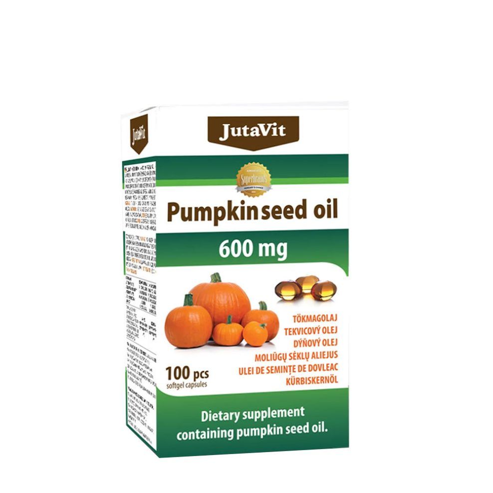 Tökmagolaj 600 mg, JutaVit Pumpkin Seed Oil 600 mg, 100 lágykapszula