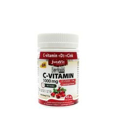 C-vitamin 1000 mg D3-vitaminnal és cinkkel, JutaVit Vitamin C 1000 mg + D3 + Zinc tablet, 45 tabletta