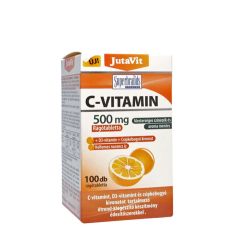 C-vitamin 500 mg D3-vitaminnal csipkebogyóval, JutaVit Vitamin C 500 mg + D3 + Rosehips chewable tablet, 100 rágótabletta