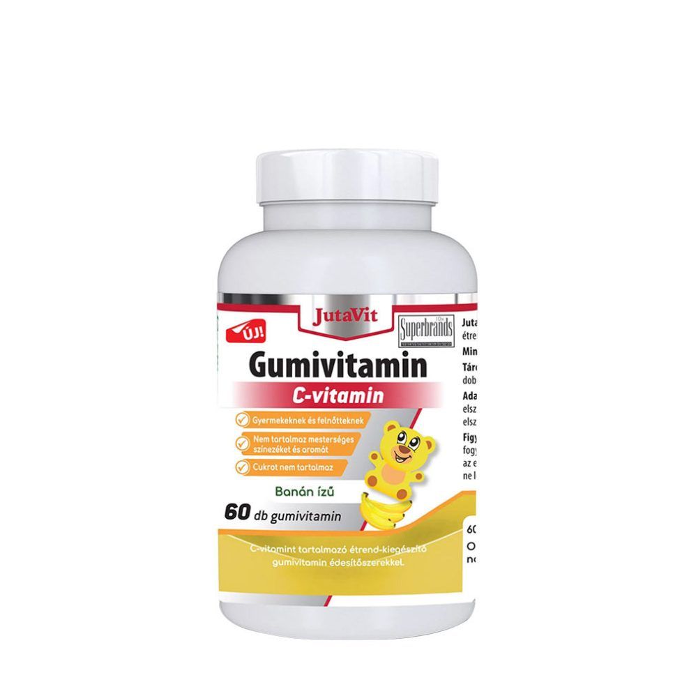 C-vitamin gumicukor, JutaVit Vitamin C Gummies, 60 gumicukor, banán íz