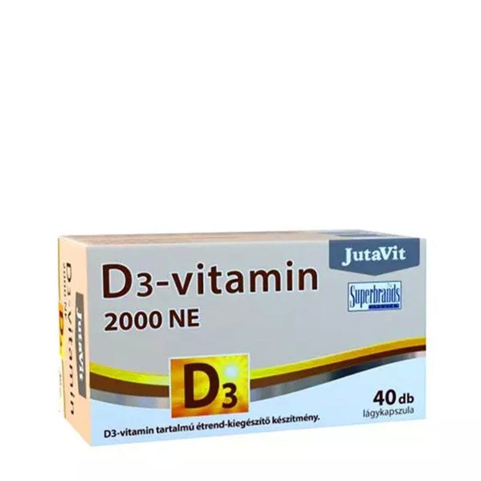 D3-vitamin 2000 NE, JutaVit Vitamin D3 2000 IU, 40 lágykapszula