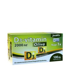D3-vitamin 2000 NE olívaolajjal, JutaVit Vitamin D3 2000 IU (50 mcg) Olive, 100 lágykapszula