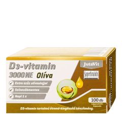 D3-vitamin 3000 NE olívaolajjal, JutaVit Vitamin D3 3000 IU (Olive), 100 lágykapszula