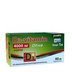 D3-vitamin 4000 NE forte, JutaVit Vitamin D3 4000 IU Forte, 40 lágykapszula