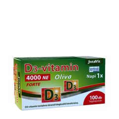 D3-vitamin 4000 NE olívaolajjal, JutaVit Vitamin D3 4000 IU Olive Forte, 100 lágykapszula