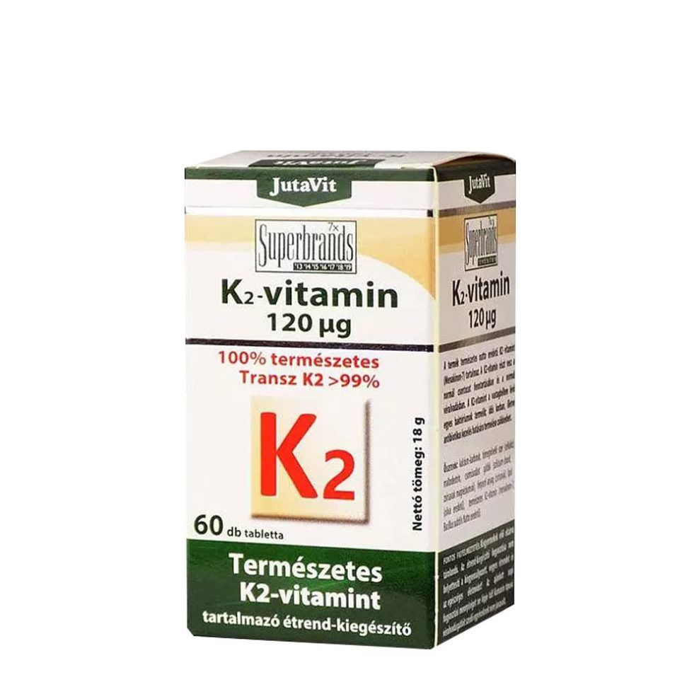 K2-vitamin 120 µg, JutaVit Vitamin K2 120 mcg, 60 tabletta