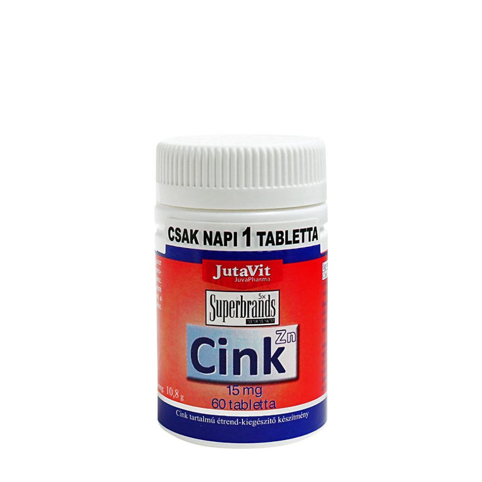 Cink 15 mg, JutaVit Zinc 15 mg tablet, 60 tabletta