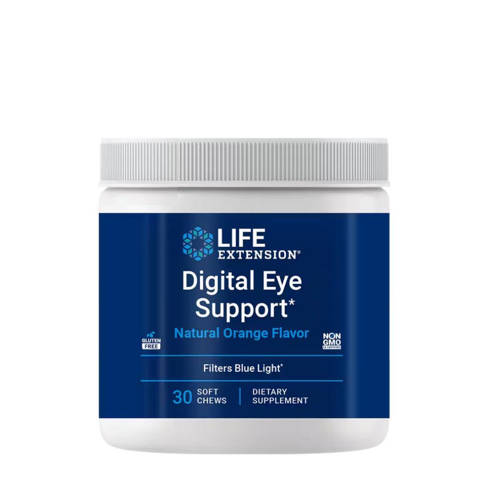 Szemvitamin, Life Extension Digital Eye Support, 30 rágótabletta, narancs íz