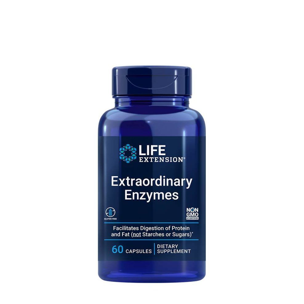 Emésztőenzim-komplex, Life Extension Extraordinary Enzymes, 60 kapszula