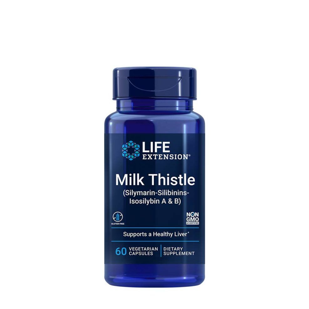 Máriatövis-kivonat szilimarinokkal, Life Extension Milk Thistle (Silymarin Silibinins Isosilybin A & B), 60 kapszula