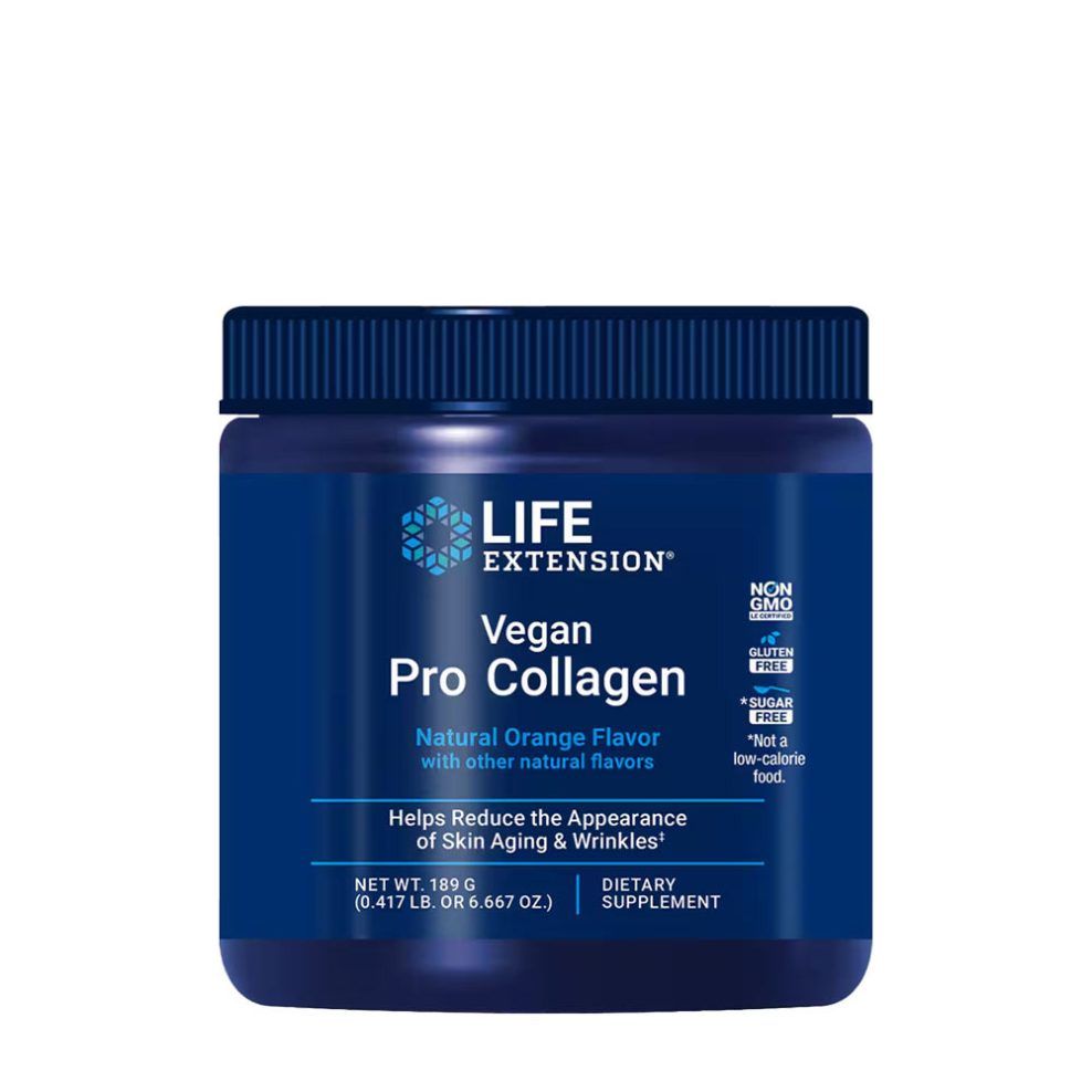 Vegán kollagén-előanyag, Life Extension Vegan Pro Collagen, 189 g, narancs íz