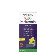 Melatonin gyermekeknek, Natrol Kids Melatonin, 30 tabletta, eper íz