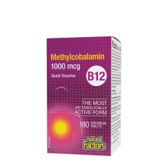 B12-vitamin metilkobalamin 1000 mcg, Natural Factors B12 Methylcobalamin 1000 mcg, 180 tabletta
