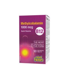 B12-vitamin metilkobalamin 1000 mcg, Natural Factors B12 Methylcobalamin 1000 mcg, 90 tabletta