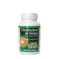 Betain-hidroklorid görögszénával, Natural Factors Betaine Hydrochloride with Fenugreek, 90 kapszula