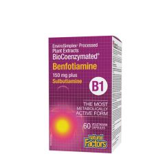 Benfotiamin B1-vitaminnal és szulbutiaminnal, Natural Factors BioCoenzymated Benfotiamine • B1 plus Sulbutiamine, 60 kapszula