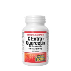 C-vitamin kvercetin-bioflavonoidokkal 500 mg, Natural Factors C Extra + Quercetin Bioflavonoids 500 mg / 500 mg, 90 tabletta