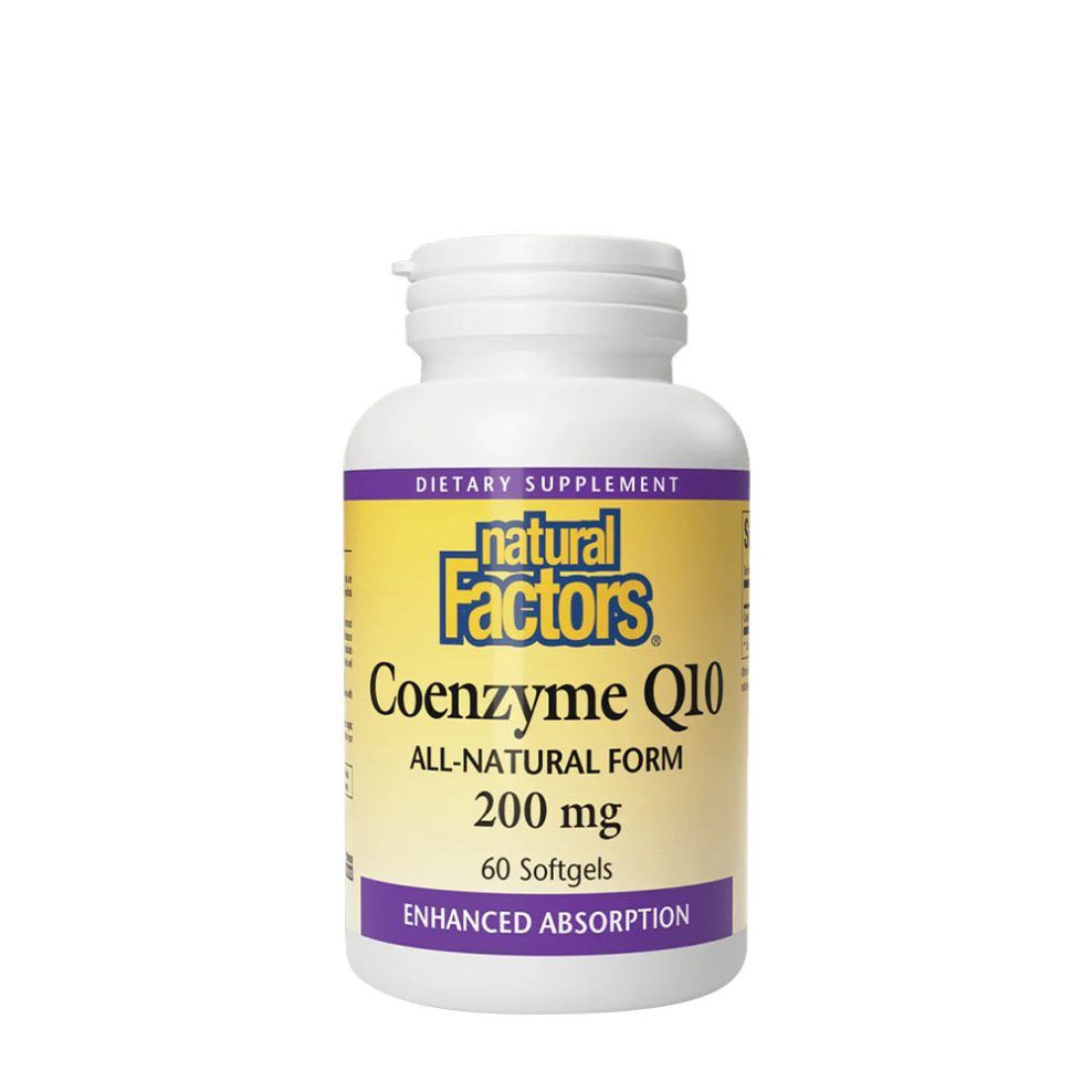 Q10 koenzim 100% természetes, Natural Factors Coenzyme Q10 100 % Natural, 60 lágykapszula