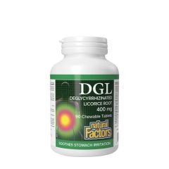 DGL édesgyökér-kivonat 400 mg, Natural Factors DGL Deglycyrrhizinated Licorice Root 400 mg, 90 rágótabletta