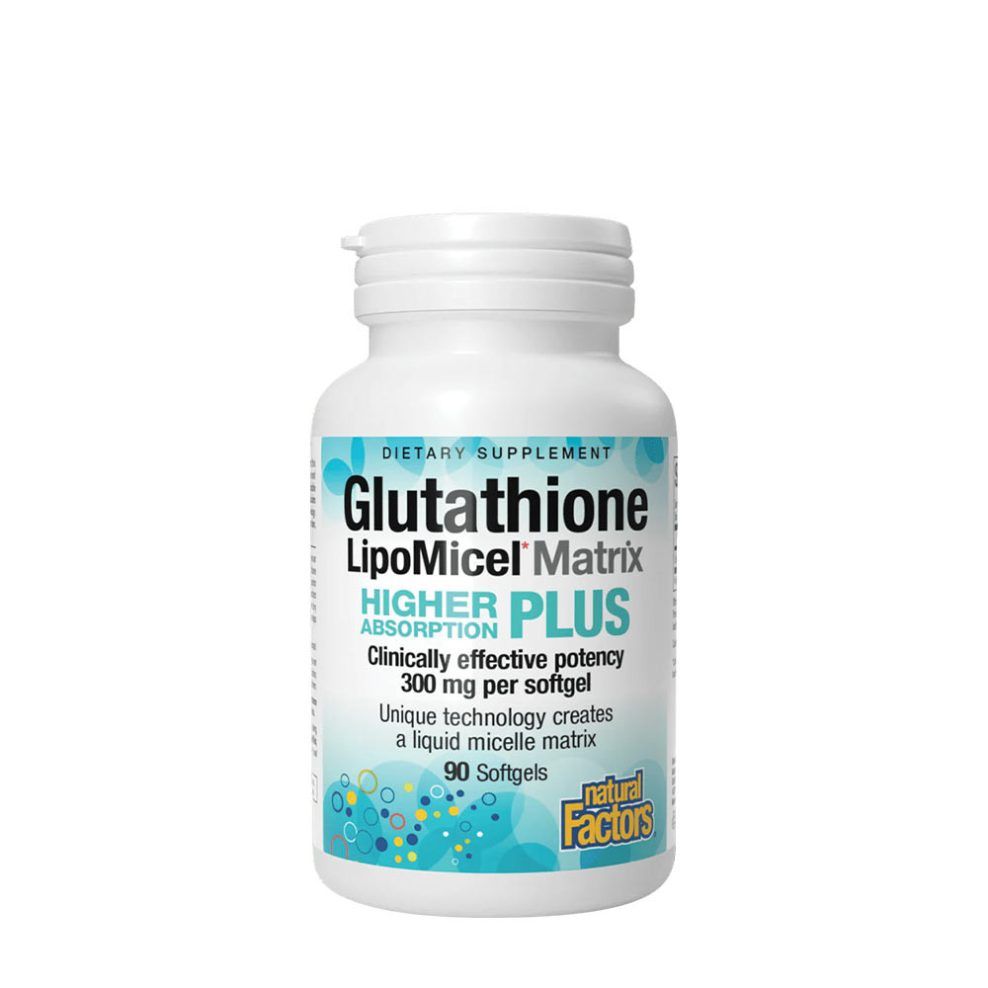 Glutation 300 mg, Natural Factors Glutathione LipoMicel Matrix 300 mg, 90 lágykapszula