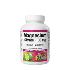 Magnézium-citrát 150 mg, Natural Factors Magnesium Citrate 150 mg, 60 rágótabletta, lime íz