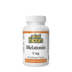 Melatonin 5 mg, Natural Factors Melatonin 5 mg, 90 tabletta, borsmenta íz