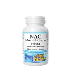 N-acetil-L-cisztein 600 mg, Natural Factors N-Acetyl-L-Cysteine Amino Acid (NAC) 600 mg, 60 kapszula