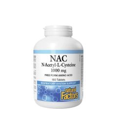 N-acetil-L-cisztein 1000 mg, Natural Factors NAC 1000 mg N-Acetyl-L-Cysteine, 180 tabletta
