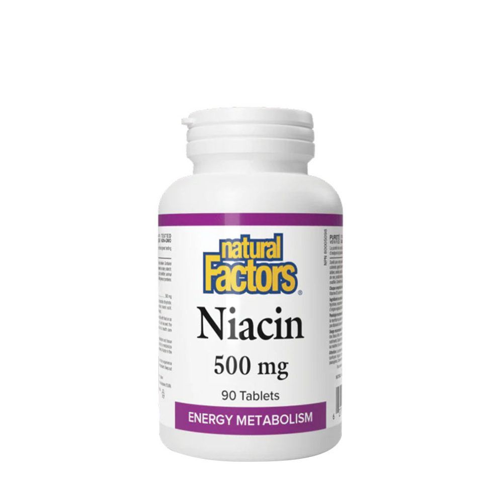 Niacin 500 mg, Natural Factors Niacin 500 mg, 90 tabletta