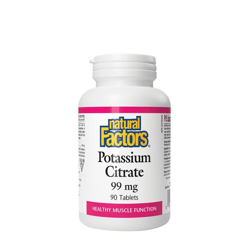 Kálium-citrát 99 mg, Natural Factors Potassium Citrate 99 mg, 90 tabletta