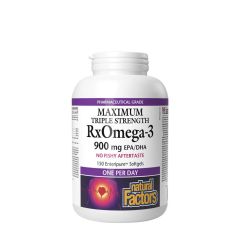 Omega-3 halolaj 900 mg, Natural Factors RxOmega-3 Maximum Triple Strength 900 mg, 150 lágykapszula