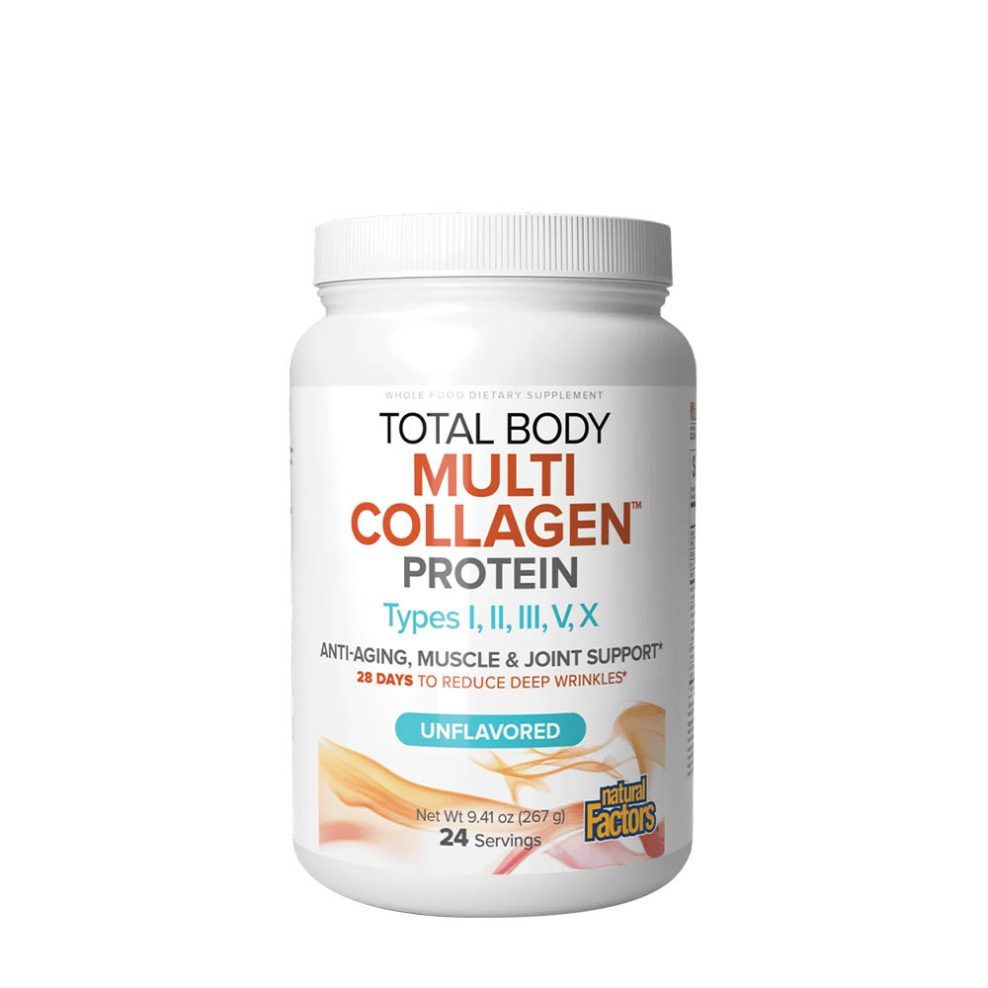 Kollagén komplex, Natural Factors Total Body Multi Collagen, 267 g, natúr íz