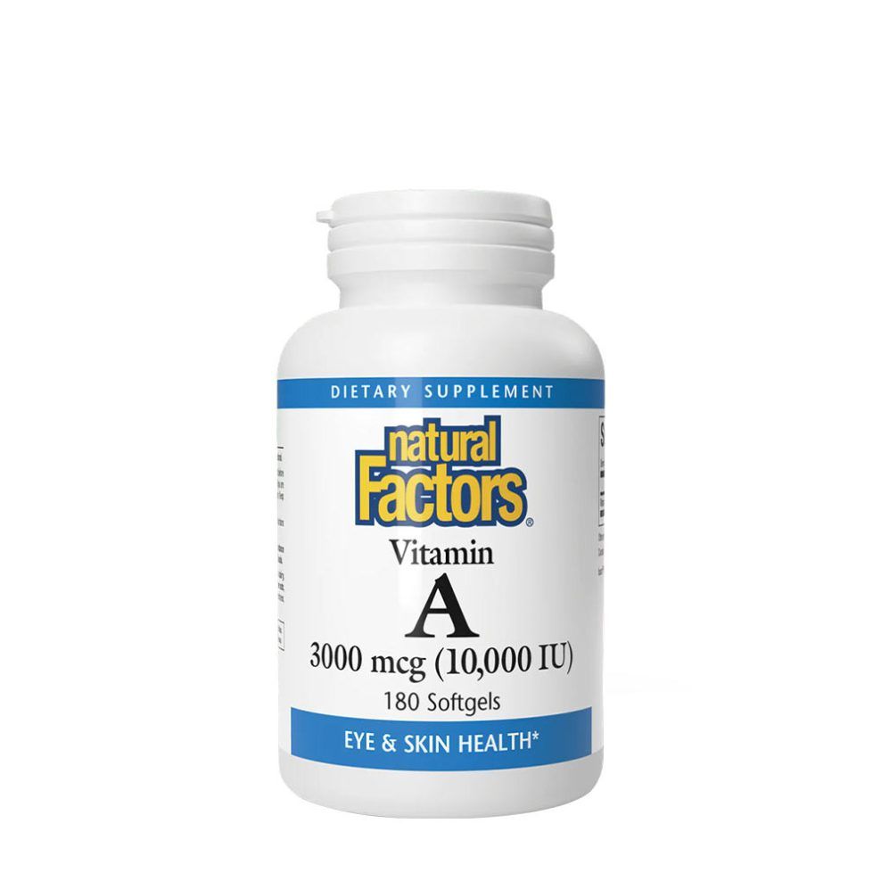 A-vitamin 10 000 NE, Natural Factors Vitamin A 10,000 IU, 90 lágykapszula