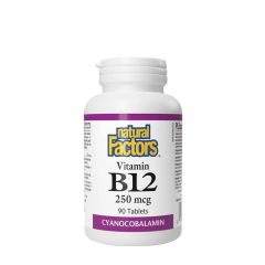 B12-vitamin 250 µg, Natural Factors Vitamin B12 250 mcg, 90 tabletta