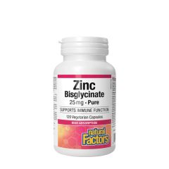 Cink-biszglicinát 25 mg, Natural Factors Zinc Bisglycinate 25 mg, 120 kapszula