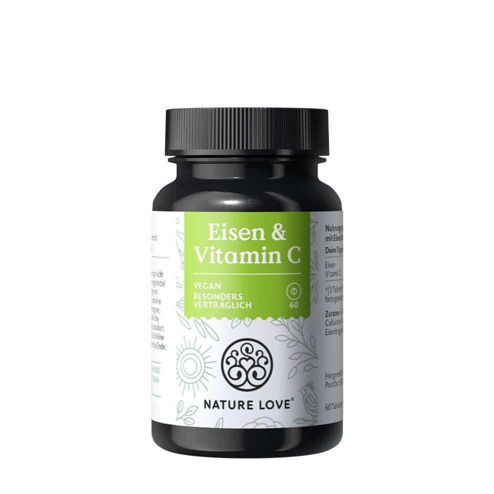 Vas C-vitaminnal, Nature Love Iron & Vitamin C, 60 tabletta