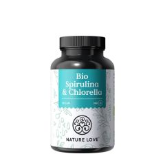 Bio spirulina és chlorella, Nature Love Organic Spirulina & Chlorella, 360 tabletta