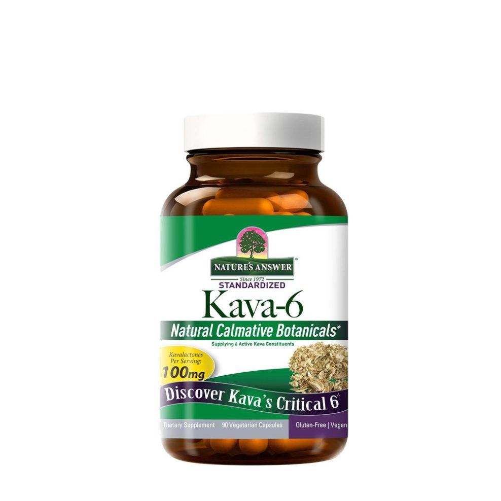 Kava-kivonat, Nature's Answer Kava-6, 90 kapszula