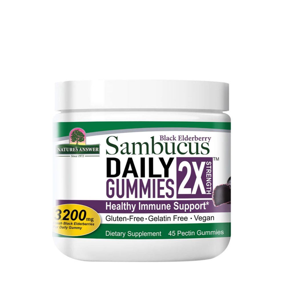 Fekete bodza gumivitamin, Nature's Answer Sambucus Daily Gummy, 45 gumicukor