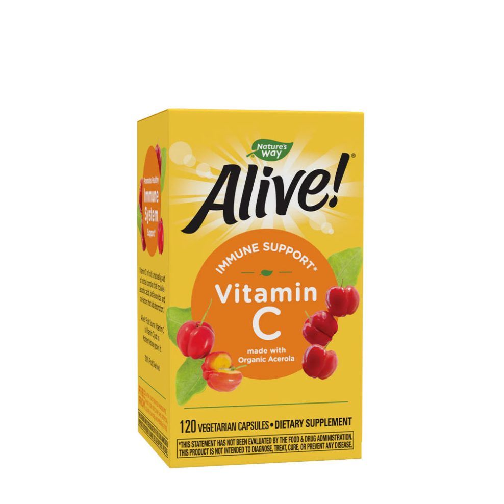 C-vitamin, Nature's Way Alive!® Fruit Source Vitamin C, 120 kapszula