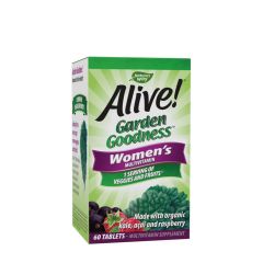 Női multivitamin zöldség- és gyümölcskivonatokkal, Nature's Way Alive!® Garden Goodness™ for Women, 60 tabletta