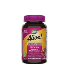 50 év feletti női multivitamin gumivitamin, Nature's Way Alive!® Premium Women’s 50+ Gummy Multivitamin, 75 gumicukor, cseresznye-szőlő íz