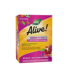 50 év feletti női komplett multivitamin, Nature's Way Alive!® Women’s 50+ Complete Multivitamin, 50 tabletta