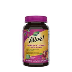 Női multivitamin gumivitamin, Nature's Way Alive!® Women’s Gummy Multivitamin, 60 gumicukor, vegyes bogyós gyümölcs íz