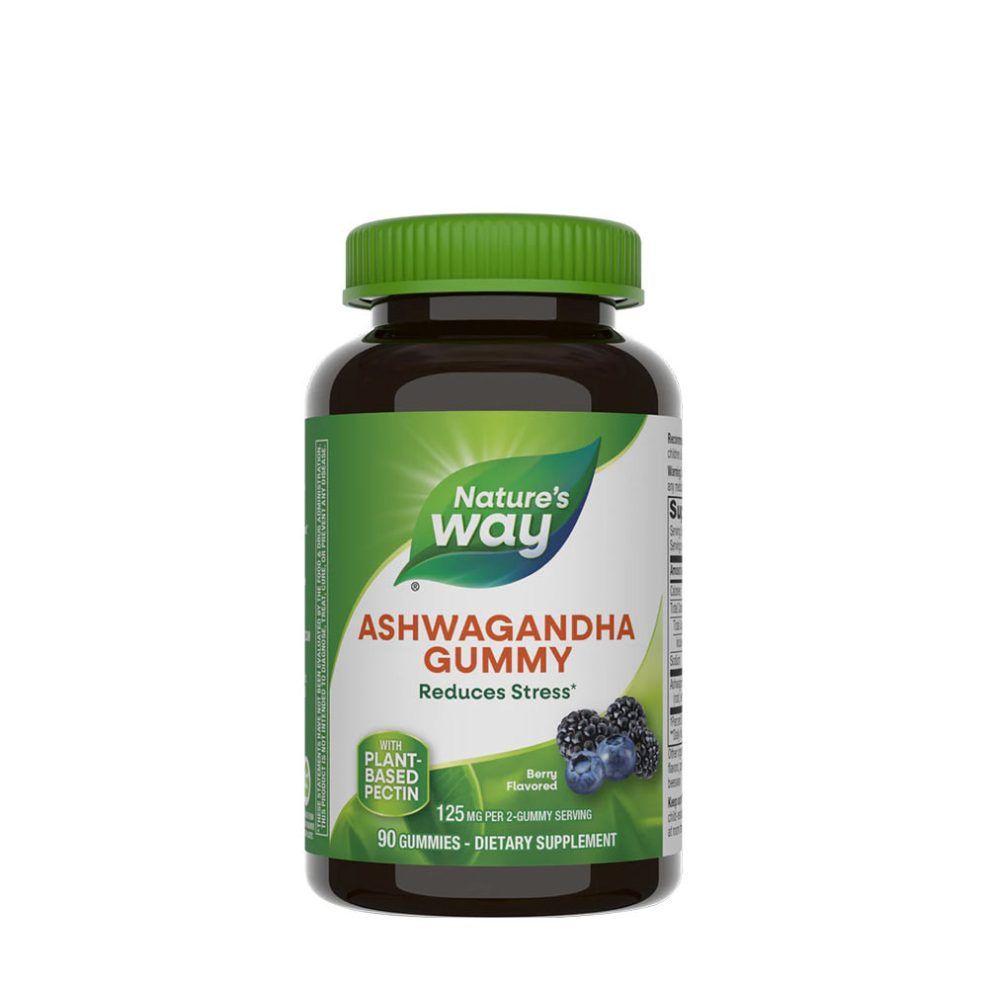 Ashwagandha gumivitamin, Nature's Way Ashwagandha Gummies, 90 gumicukor, bogyós gyümölcs íz